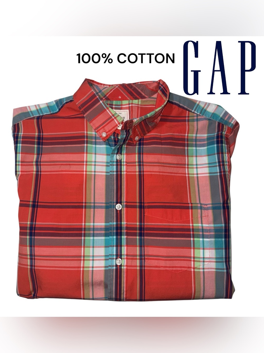 GAP (EUC) Men’s 100% Cotton Button Up, Size Large - Picture 8 of 8